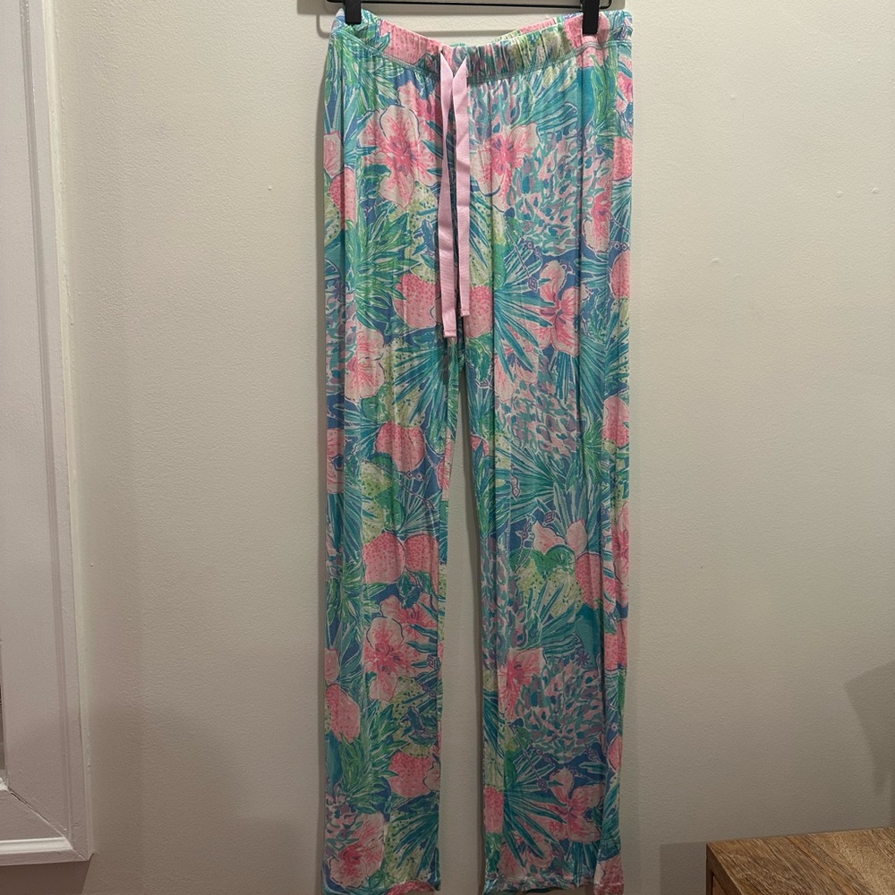 Lilly Pulitzer Tropical Print Pajama Pants - Pink, Green, Blue